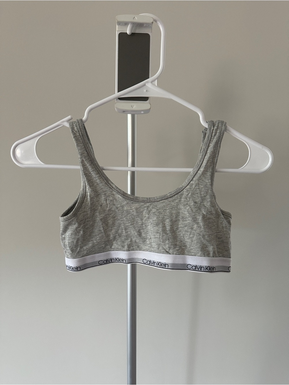 Girls Calvin Klein Heather Gray Racerback Bralette